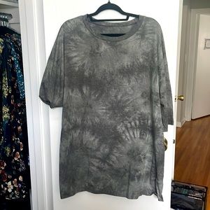 Army green tie dye tshirt dress oversized T-shirt